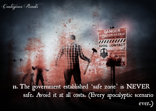 Zombie breakout - Contaminated Land with warning sign.
